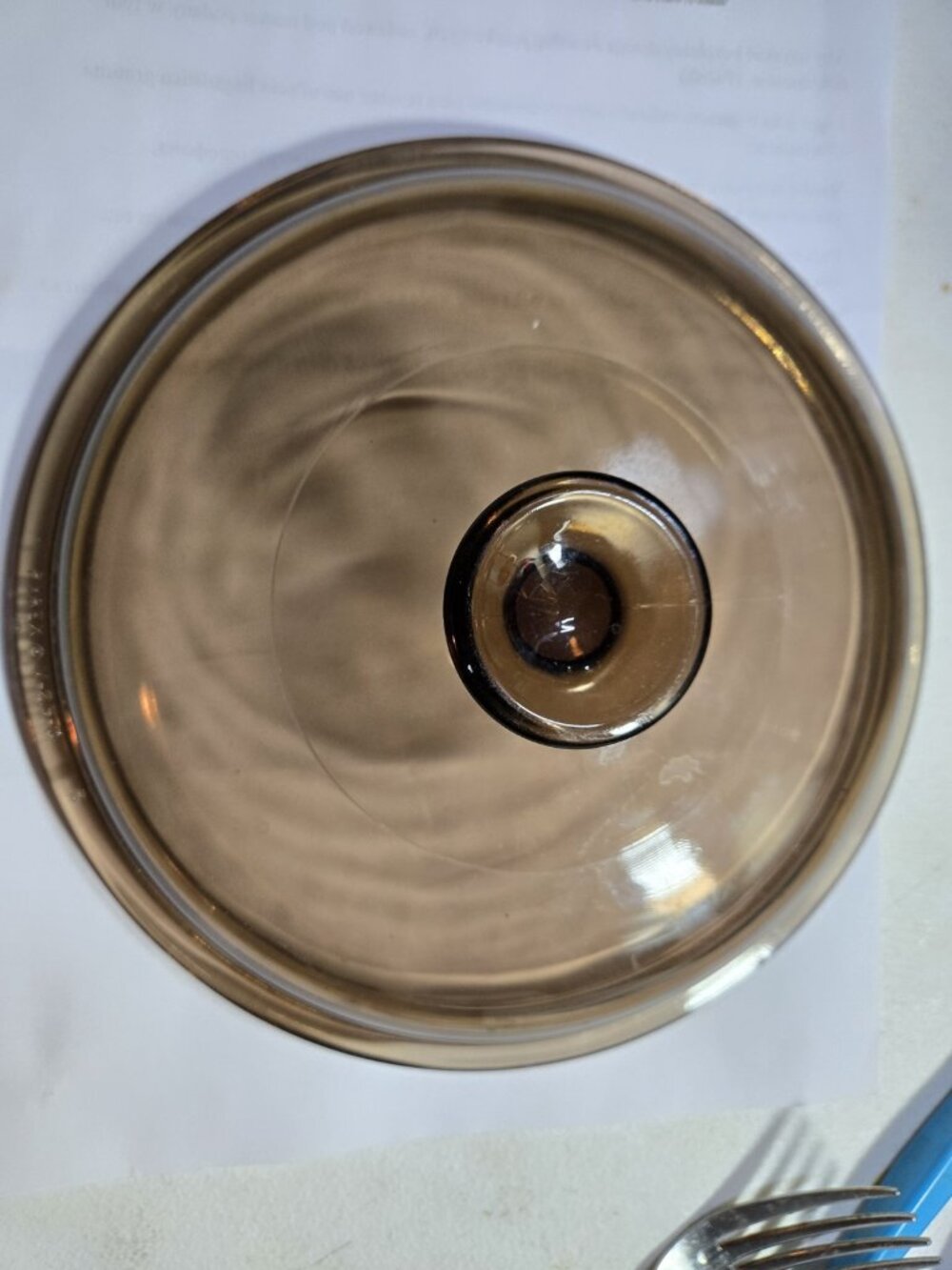 PYREX Vision Ware V-2.5-C 47 Amber Replacement LID ONLY 2.5L Corning 8 1/2"